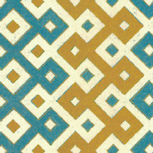 Goldenrod and Blue Geometric Italian Paper ~ Tassotti